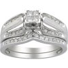 1/3 Carat T.W. Diamond Quad-Design Bridal Set in 10kt White Gold