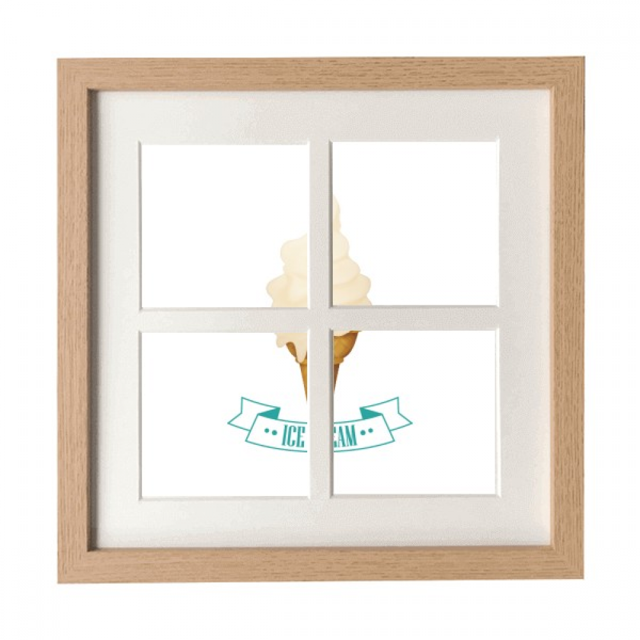 Crema blanca paletas helados Pantalla de escritorio de pared de marco 4 aperturas