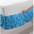 thumbnail image 2 of Orient Bed Skirt, Symmetric Motif Oriental Pattern in Blue Color Palette, Elastic Bedskirt Dust Ruffle Wrap Around for Bedding Decor, 4 Sizes, Deep Sky Blue Sea Blue, by Ambesonne, 2 of 2