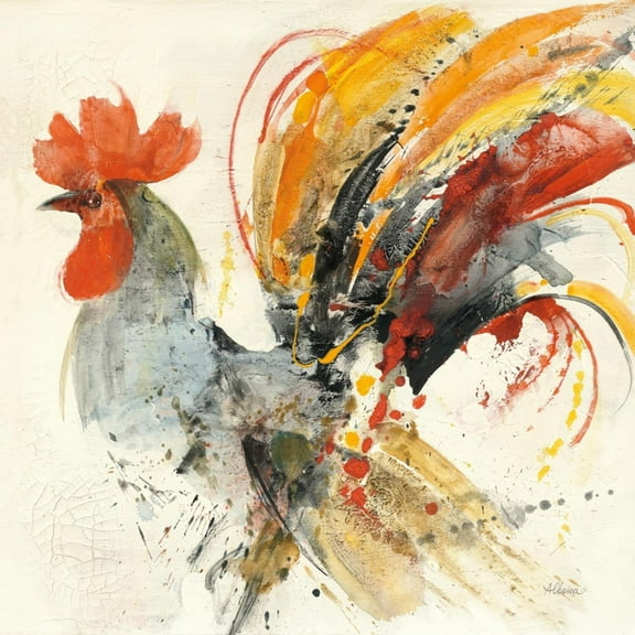 Art.com Festive Rooster II Art Print by Albena Hristova, 24" x 24"