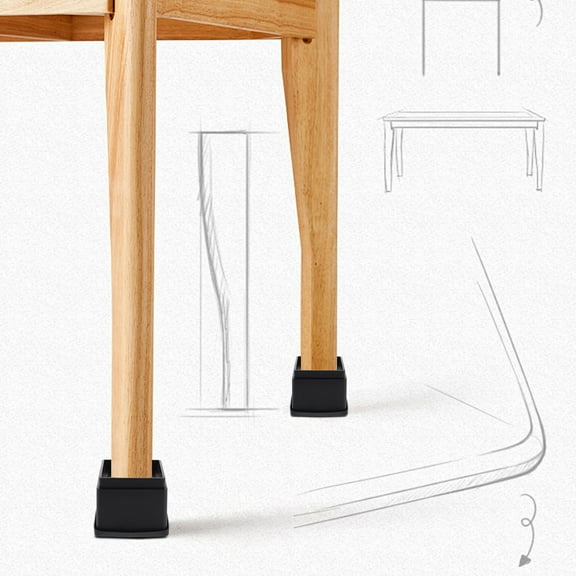 WHAMVOX 4pcs Square Rubber Furniture Caster Cups Anti Sliding Furniture Pads Bed Stopper Floor Protectors for Bed Couch Table Chair Stoppers