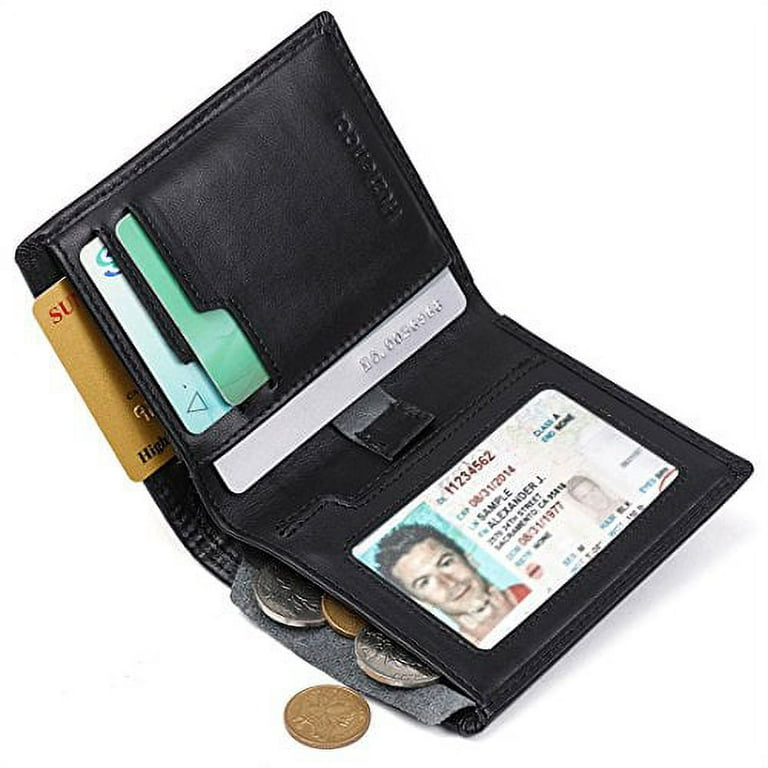 Huztencor Long Wallets for Men Leather RFID Blocking Bifold Wallet with  Zipper