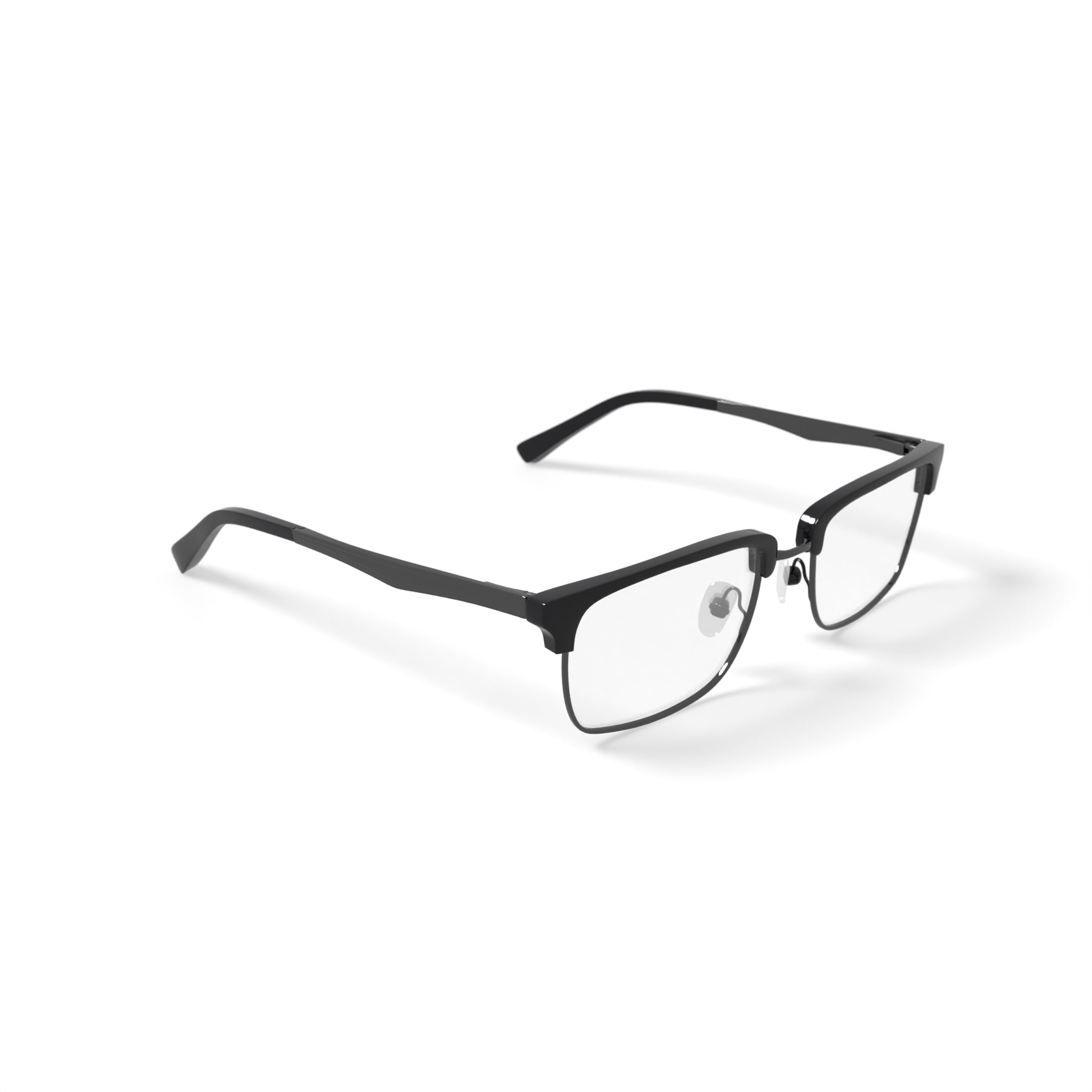 Walmart Men's FM18053A Browline Prescription Eyeglasses with Case, Black/Silver