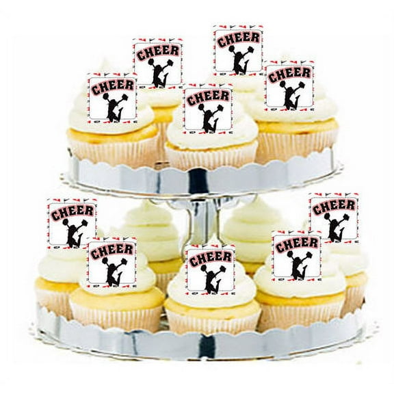 24pk Cheerleader Edible Cupcake Decoration Toppers / Picks