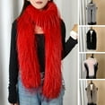 thumbnail image 2 of harmtty Women Scarf Solid Color Imitation Turkey Feathers Long Scarf Autumn Winter Warm Scarf Daily Party Street Wear, 2 of 8