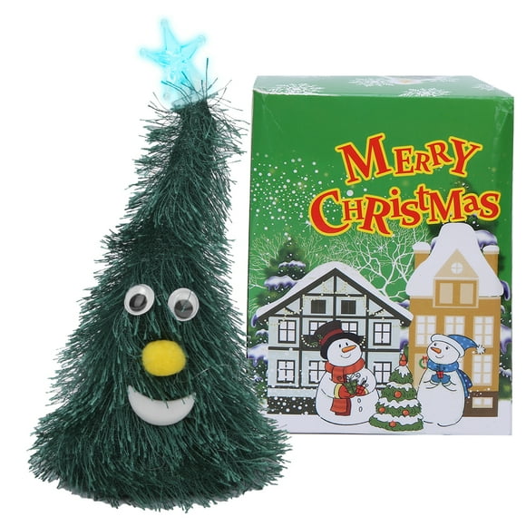Árbol de Navidad eléctrico de 6 pulgadas con luz y decoración de estrellas, regalo de Navidad, juguetes para niños, árbol de Navidad de 6 pulgadas con luz y estrella.