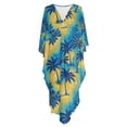 thumbnail image 4 of Xoenoiee Tropical Hibiscus Palm Tree Print Women's V-Neck Kaftan Plus Size Moo Moo Dresses, Casual Maxi Beach Dress Mumu Caftan Cover Up for Tropical Vacation, 4 of 7