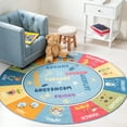 thumbnail image 2 of SAFAVIEH Kids Playhouse Days and Months Machine Washable Area Rug, Blue/Green, 3'3" x 3'3" Round, 2 of 7