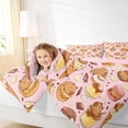 thumbnail image 3 of Erosebridal Capybara 7 Pieces Bedding Comforter Set For Cartoon Rodent Animals,Sweet Dessert Ice Cream Full Bedding Set For Kids Girls ,Reversible Pink, 3 of 7