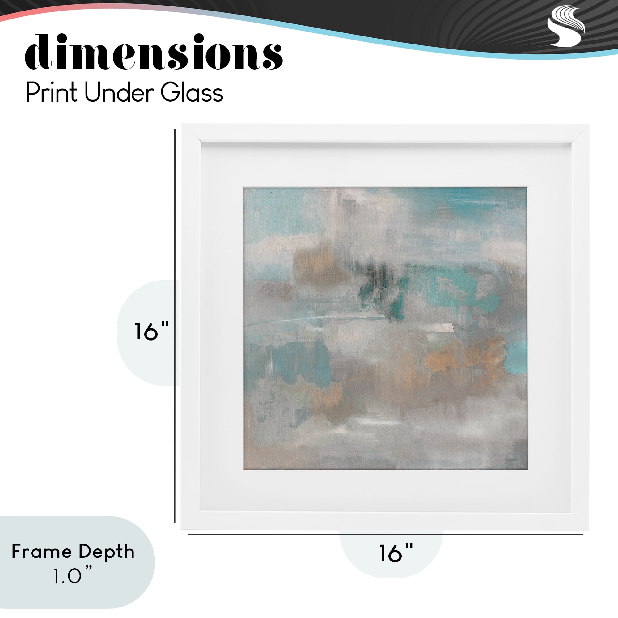 Stupell Industries Serene Soft Abstract Study White Framed Print Under Glass, design by Sally Swatland