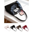 thumbnail image 6 of Gustave Underarm Shoulder Bag for Women Patent Leather Trendy Small Hobo Handbags Shiny Top Handle Clutch Purse Going Out Evening Bags - Coffee, 6 of 8