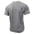 thumbnail image 4 of European Color Blocked Men's Casual Short-Sleeved T-Shirt - Button Open Neck, Pocket Design, 4 of 5