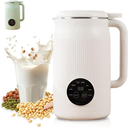 8-in-1 multifunctional 40-ounce nut milk maker blender, homemade soy, almond, oat, coconut, plant-based milk and non-dairy beverages. Delay start, auto-clean, boil water, keep drinks warm.