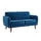 Home Meridian Nile Mid-Century Modern Velvet Upholstered Living Room  2 pc. Set in Navy Blue