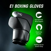 Hayabusa E1 Boxing Gloves for Men and Women - Grey/Black, 12oz