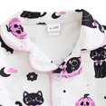 thumbnail image 4 of Likimi Toddler Girls Halloween Pajamas Set Long Sleeve Hallowmas Pumpkin Print Lapel Button Down Pjs Tops With Pants Fashion Outfit Set, 4 of 8
