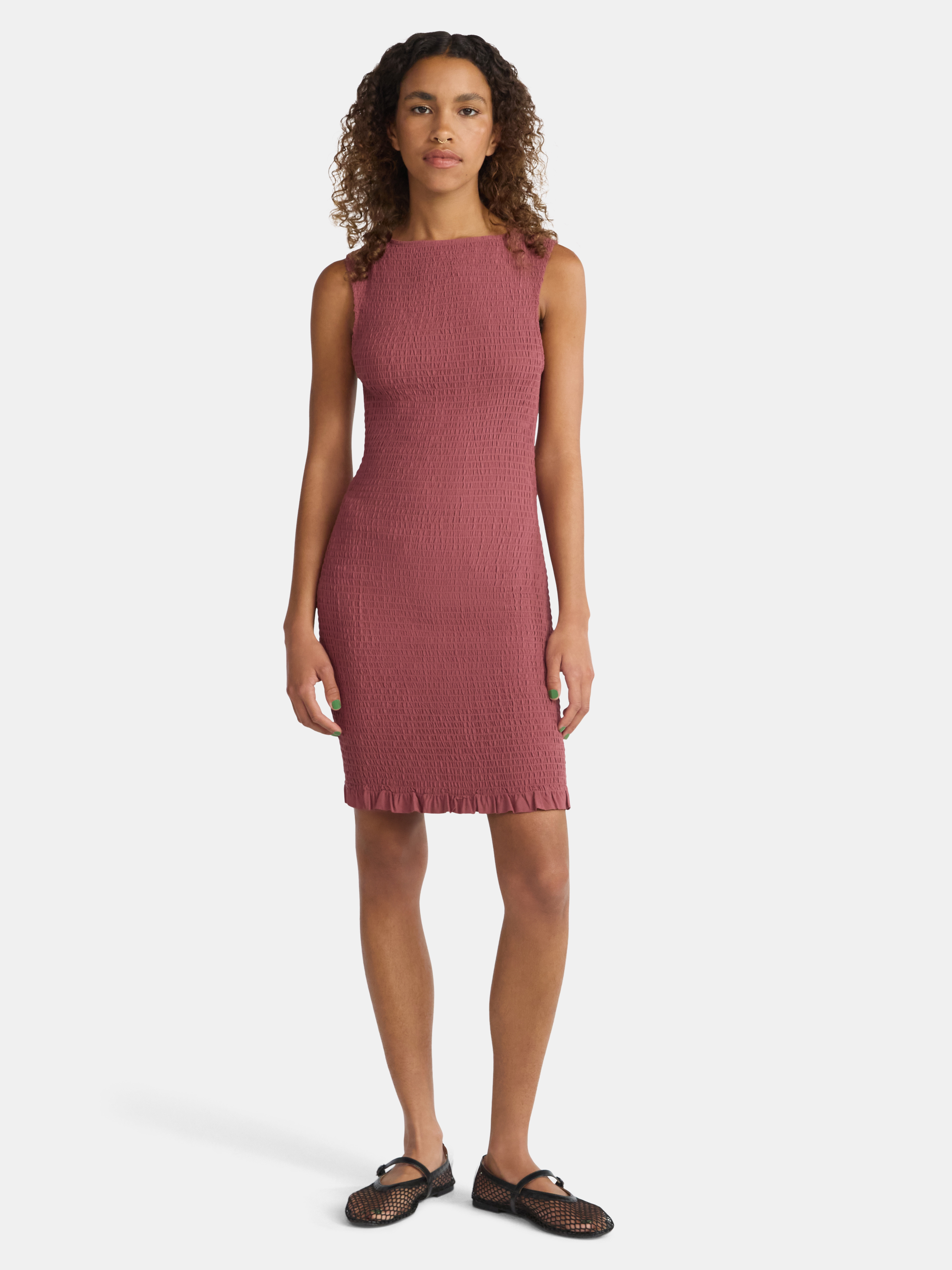 No Boundaries Sleeveless Smocked Mini Dress, Women's Sizes XXS-XXL