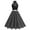 Black, variant on Dot Pattern Halter Dress for Women A Lined Sleeveless Belt Knee Length Vintage Skirt Navy M