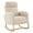 Beige, variant on BouPower Wingback Upholstered Rocking Glider Chair with Side Pocket, High Back Nursery Accent Armchair for Living Room Bedroom Office