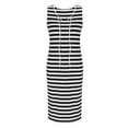 thumbnail image 6 of Flowy Dresses for Women Fashion Women's Stripe Print V-neck Sleeveless Lace Vent Slim Fitting Dress, 6 of 8