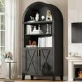 thumbnail image 2 of MAYEERTY Arched Storage Cabinet with Beech Wood Door, 5-Tier Arched Kitchen Pantry with Storage for Dining Room, Living Room, Kitchen, Office, 2 of 7