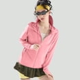 thumbnail image 4 of Amzcrzy Sun Protection Hoodie for Women 2026 Upf50+ Solid Color Zip up Summer Tops with Drawstring Hood Brim Lightweight Ice Silk Long Sleeve Sun Shirts for Outdoor Workout Pink M, 4 of 6