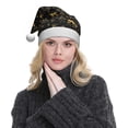 thumbnail image 5 of KLL Christmas Hats for Adults Plush Christmas Gold Deers1 Print Santa Hat Xmas Fluffy Santa Claus Hat for Women Men, 5 of 6