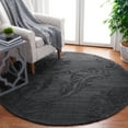 thumbnail image 2 of SAFAVIEH Jardin Salome Leaves Area Rug, Black, 6' x 6' Round, 2 of 11