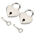 thumbnail image 2 of 2 juegos de candados en forma de corazón y cerradura de metal con llave maestra para equipaje, diario, libro, joyero, 2 of 14