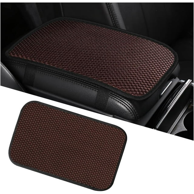 YISITIAN Car Arm Rest Cover,Comfortable Non-Slip Vehicle Center Console Protector,Waterproof Automotive Interior Armrest Pad Cushion Accessories,Universal for SUV,Sedan,Truck (Coffee) CJ919-50575