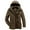 Brown, variant on Men's Winter Hooded Jacket Casual Sherpa Lined Fleece Coat Outerwear Warm Parka 3256 Khaki M