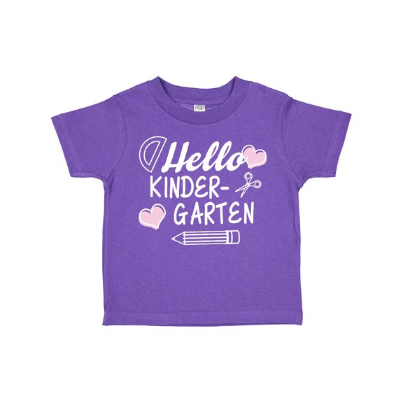 Inktastic Hello Kindergarten with Hearts and School Supplies Boys or Girls Toddler T-Shirt