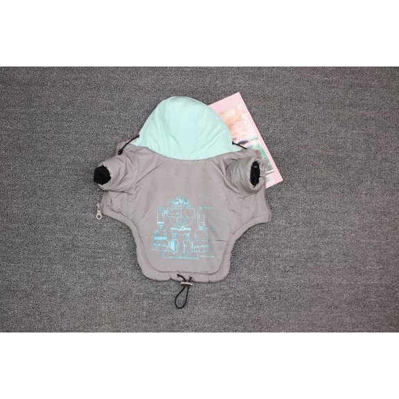 Yidarton Contrast Robot Cotton Padded Warm Dog Clothes Teddy Pet Than Bear Bomei Schnauzer Autumn And Winter Clothes Blue XL