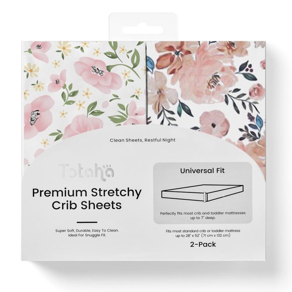 Sábanas para cuna ToTaha Premium Elastichy (paquete de 2) hipoalergénicas