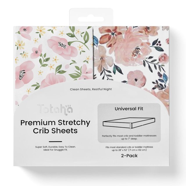 Sábanas para cuna ToTaha Premium Elastichy (paquete de 2) hipoalergénicas
