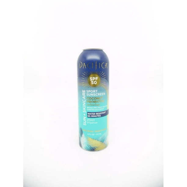 Pacifica Sun + Skincare Sport Sunscreen Coconut Probiotic Spray SPF 50