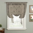 thumbnail image 2 of Beige Boho Balloon Curtains 63 Inch Length for Living Room/Bedroom, Vintage Floral Abstract Art Ethic Tribe Rod Pocket Privacy Door Curtains Decorative Tie Up Shade for Window 52"x63", 2 of 8
