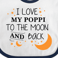 thumbnail image 4 of Inktastic I Love My Poppi to the Moon and Back Boys or Girls Baby Bib, 4 of 4
