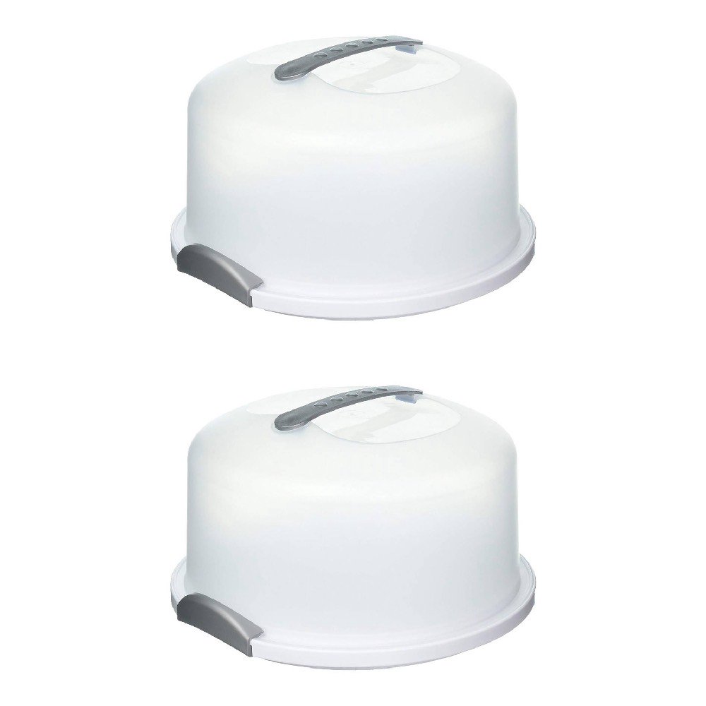Sterilite Cake Server Round Carrier Cake Dessert Holder with Lid Handle