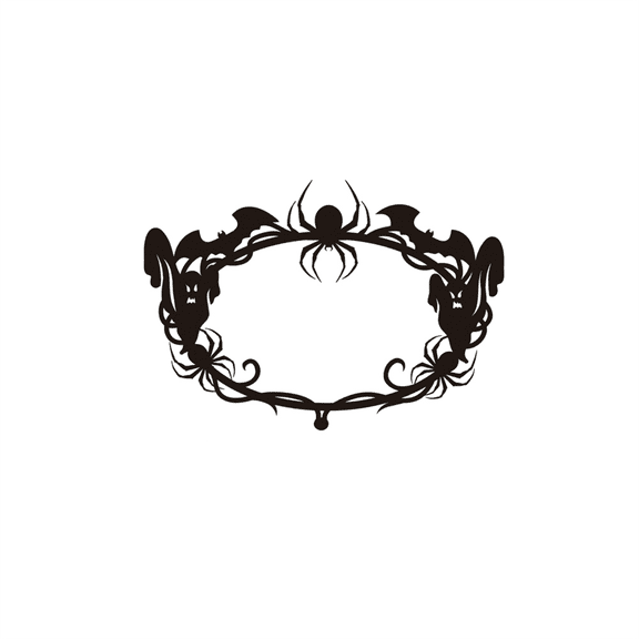 Iron Gothic Bat and Spiderweb Ghost Wall Hanging for Halloween Indoor Outdoor Decor