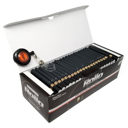 Rollo Eclipse - King Size (84mm) Black Cigarette Tubes (200 Tubes per Box) 3 Boxes with Rolling Paper Depot Lighter