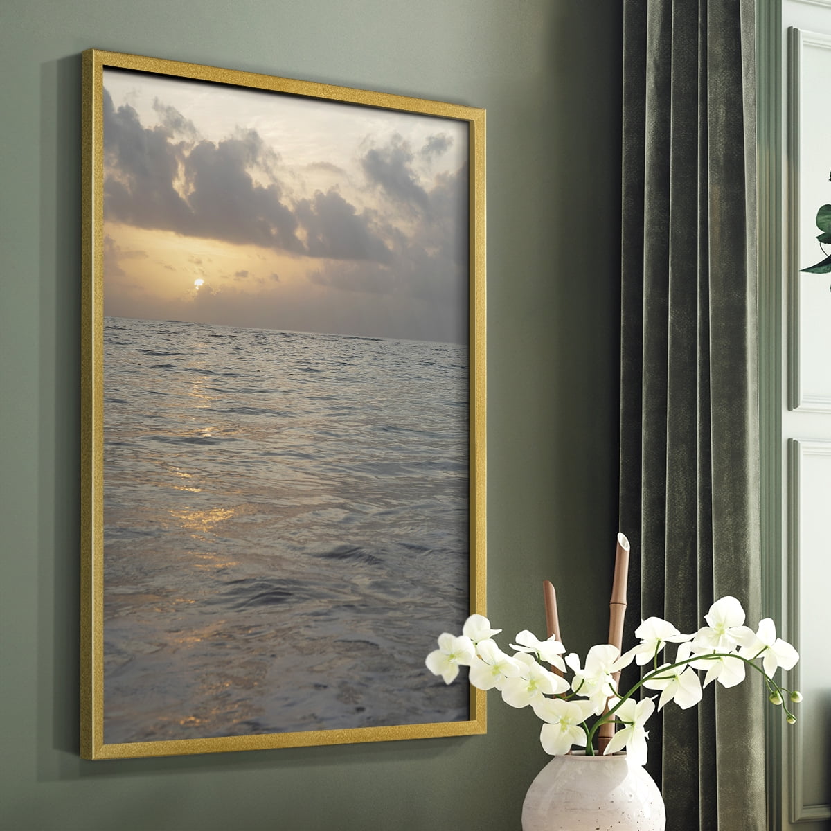 Matisse MDCCCXXVII Framed Print in Gold Solid Wood 22 x 28 Framed Print