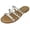 White / Silver, variant on Shoes Women Gladiator Sandals Studded Slip On Flat Flip Flops DING-32 White / Gold 8