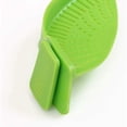 thumbnail image 3 of Blue Clip-on Silicone Pasta Strainer - Universal Size - Food Grade Material - Heat Resistant, 3 of 4