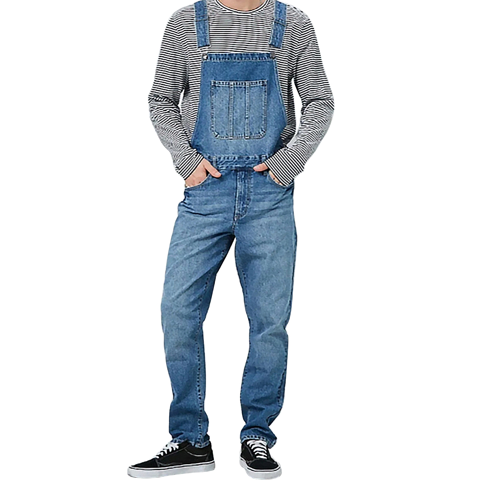 Sunisery Mens Casual Suspender Cargo Pants Jumpsuit Highwaist Denim