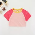 thumbnail image 2 of Coerni Tops Loose T Shirt Short Kids Clothes Sleeve Baby Girls Patchwork Leisure Girls Tops Camisole Girls, 2 of 9