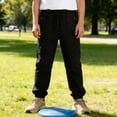 thumbnail image 2 of Childrens Solid Color Elastic Waisted Work Pants With Pockets For Adults Casual And Comfortable Pants, 2 of 9