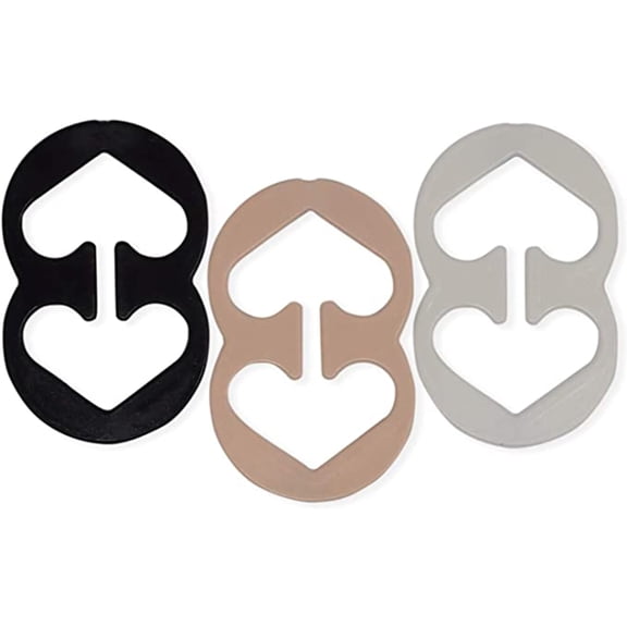 RazorClips Women's Bra Strap Clips, Retail Packaging, Black Beige White, 3 Pack