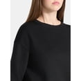 thumbnail image 4 of No Boundaries Fleece Oversized Sweatshirt with Long Sleeves, Women’s Sizes XXS-4X, 4 of 5