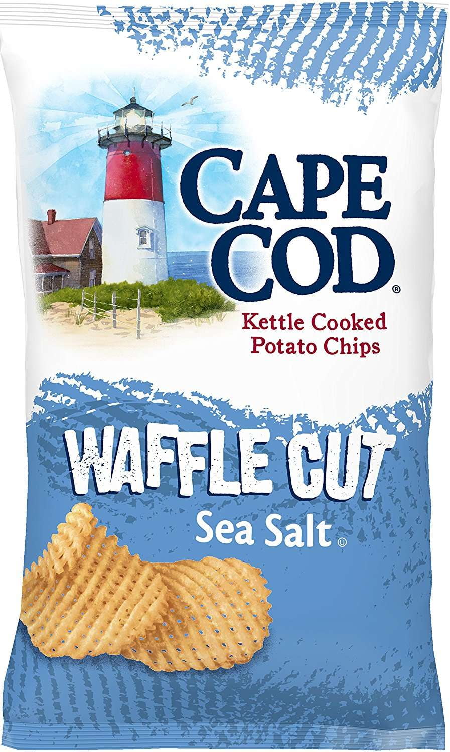 Cape Cod Waffle Cut Kettle Cooked Potato Chips, Sea Salt, 7 Oz by Snyder's-Lance